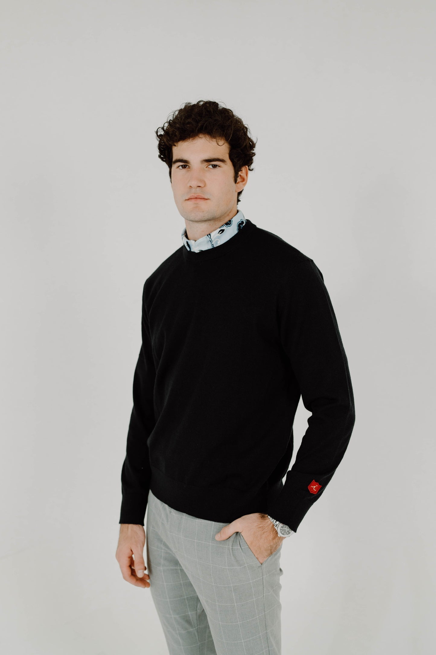 MW Sweater: Navy + Pure White Argyle