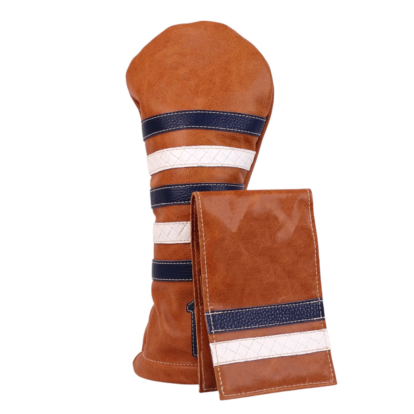 POLO HEADCOVER: CARAMEL / WHITE SASSARI / NAVY