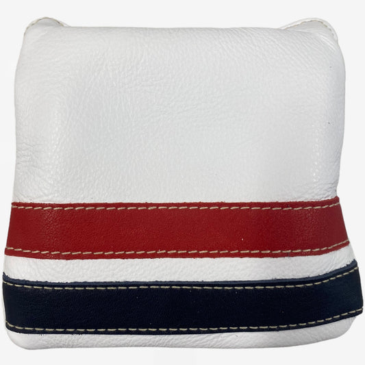 Polo Full Mallet Headcover: Pure White + Sunday Red / Midnight Navy