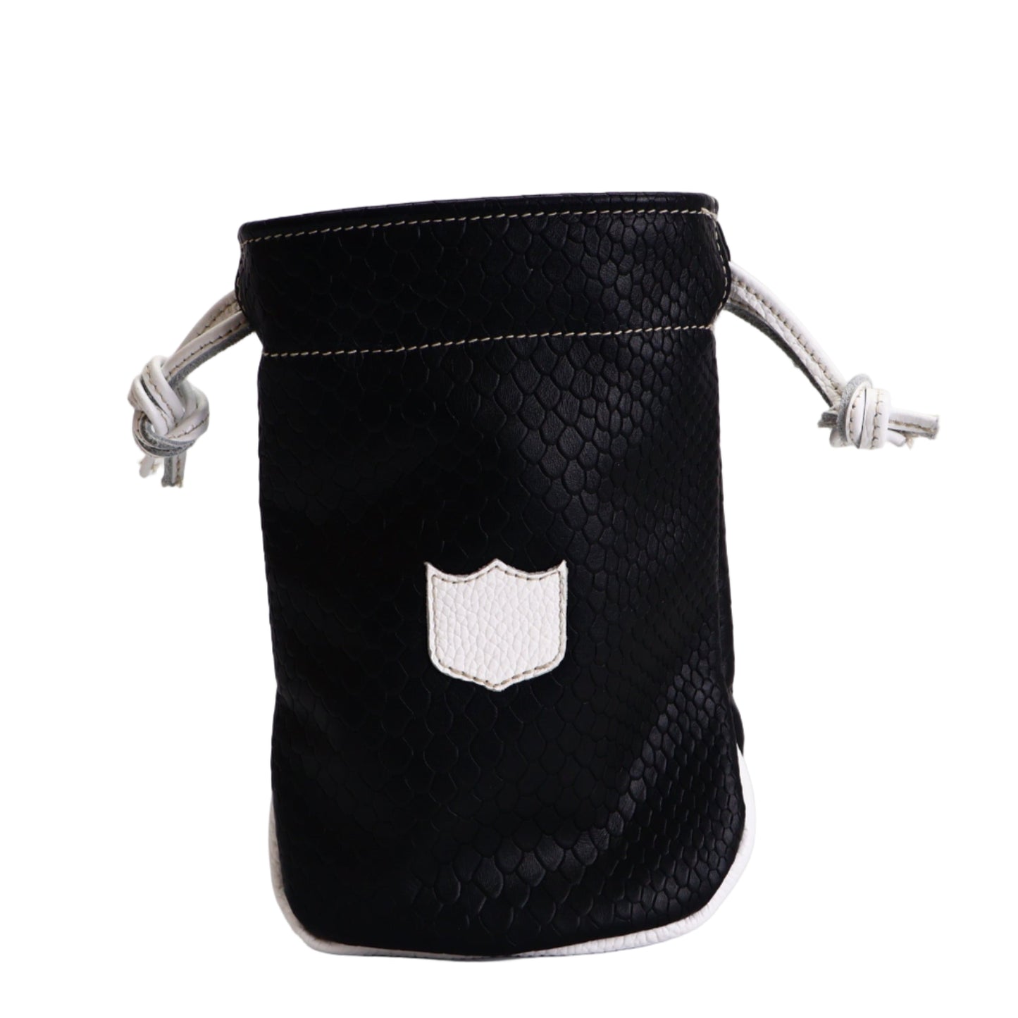 Valuables Pouch: Black Boa + Pure White