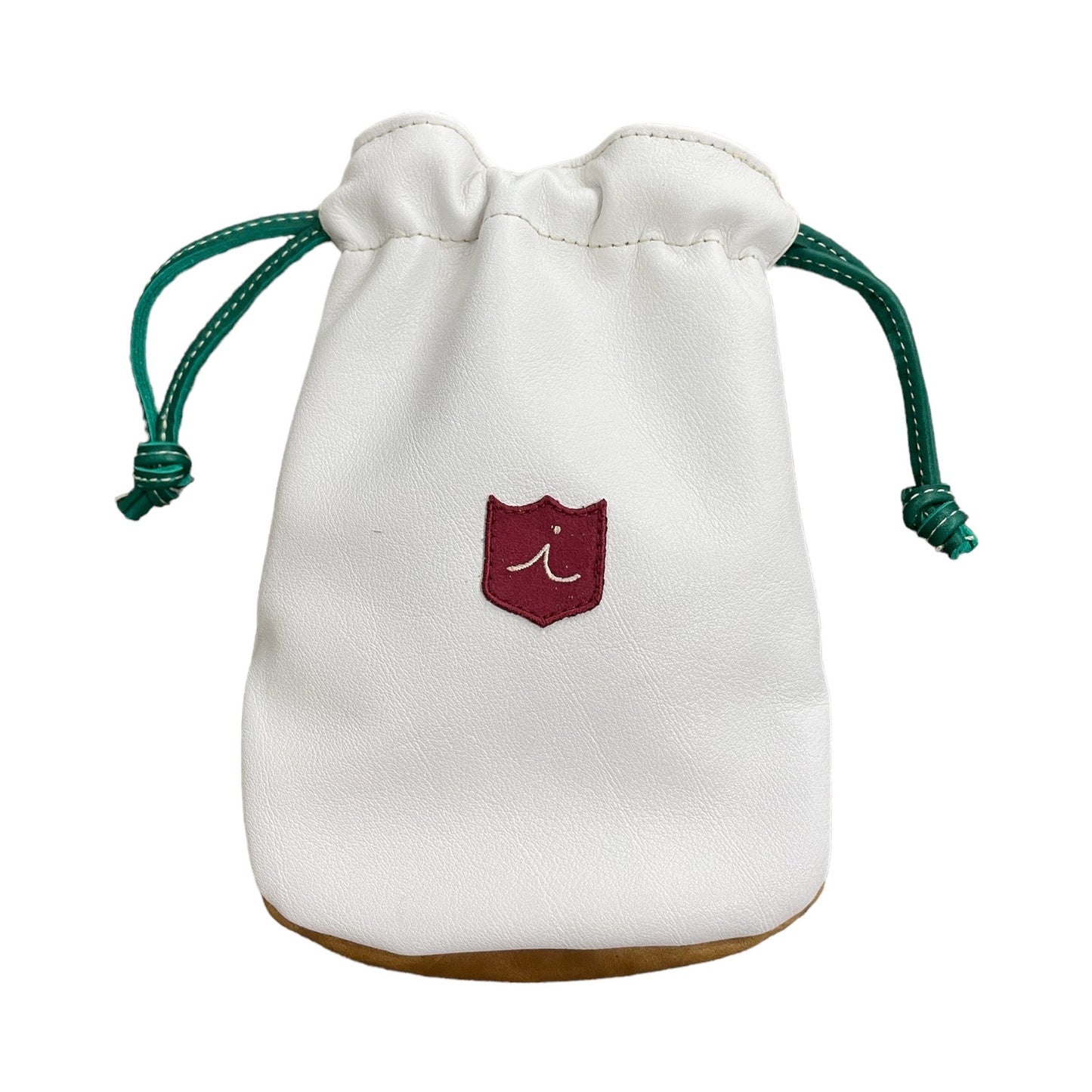 Pure White + Honey Base / Kelly Green Closure Valuables Pouch