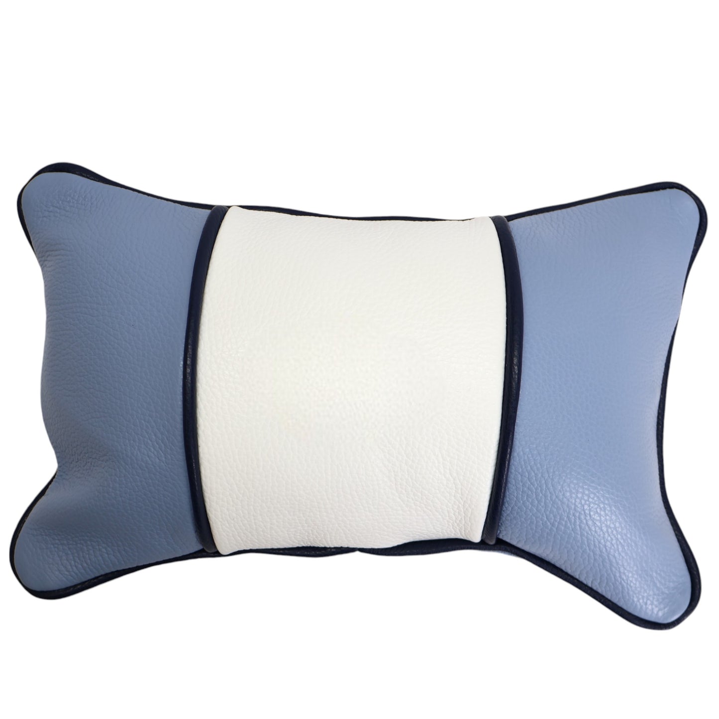 Small Volare Pillow: Pure White + Carolina Blue / Navy