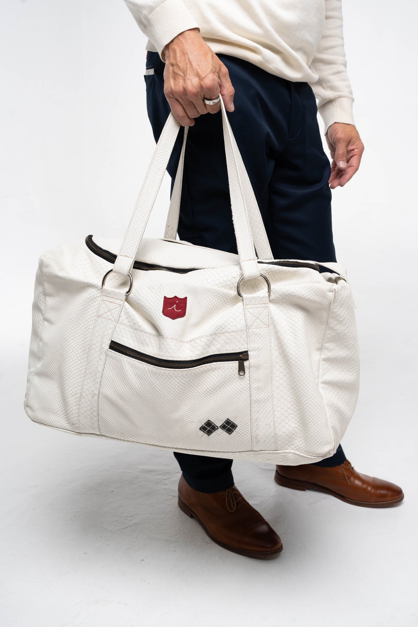 Exotic Duffel Bag: White Boa