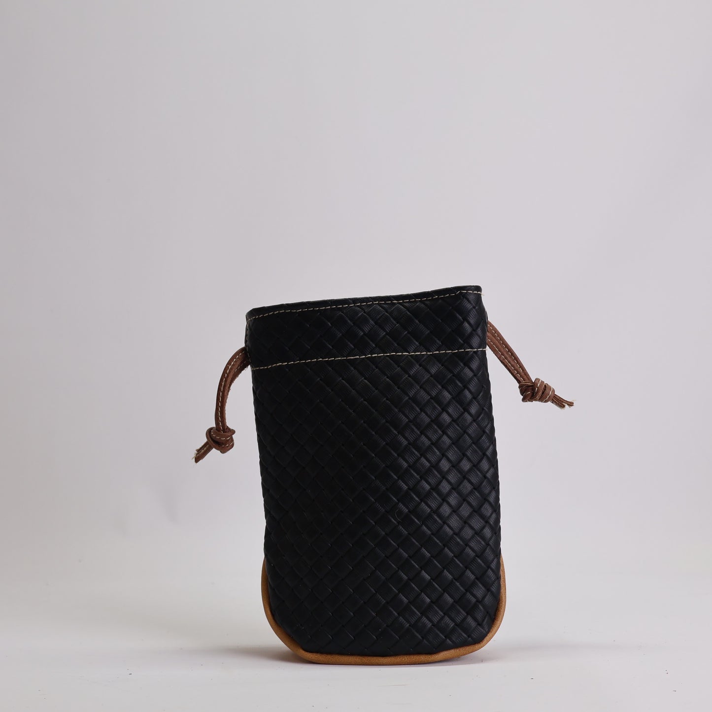 Valuables Pouch: Black Sassari + Vermont Honey / Tobacco Brown