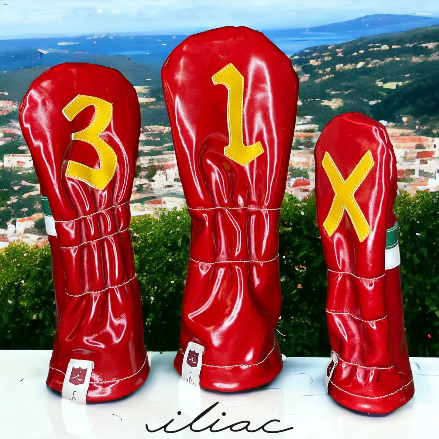 Limited Ferrari Headcover Set (10 Made): Driver, 3 Wood, Hybrid