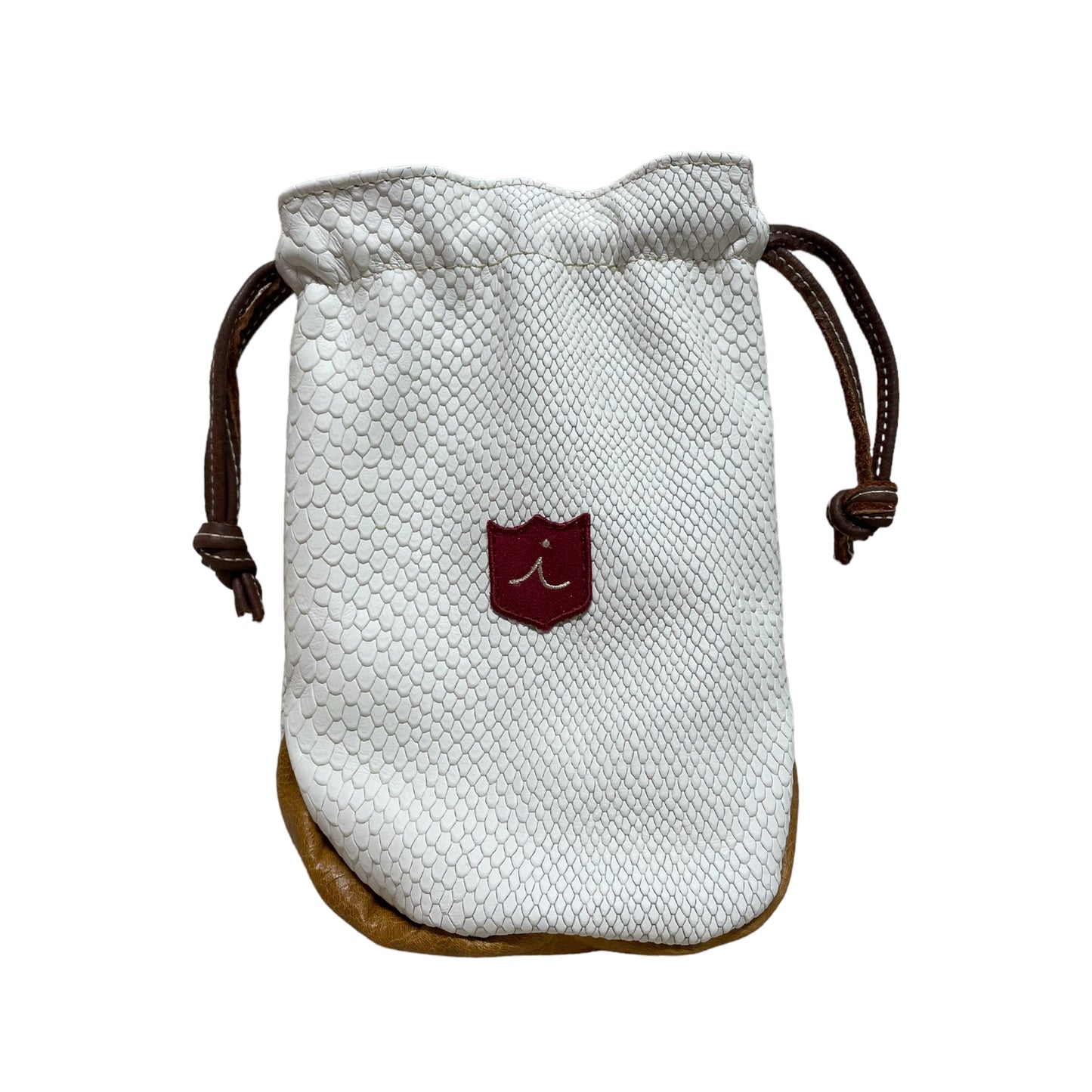 White Boa + Honey Base / Tobacco Brown Closure Valuables Pouch