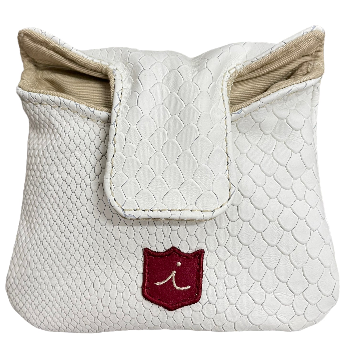 Timeless Full Mallet Headcover: White Boa + Pitch Black