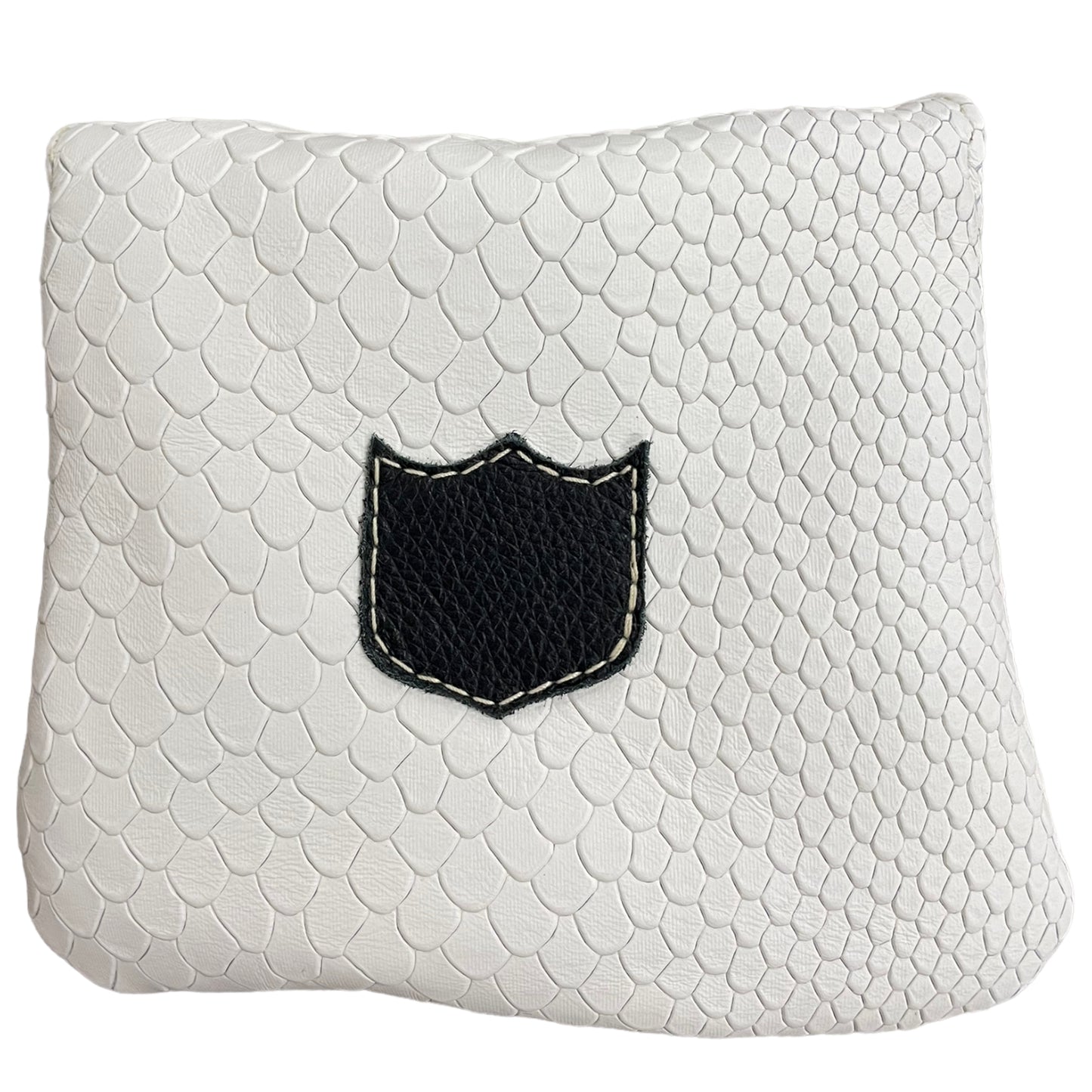 Timeless Full Mallet Headcover: White Boa + Pitch Black
