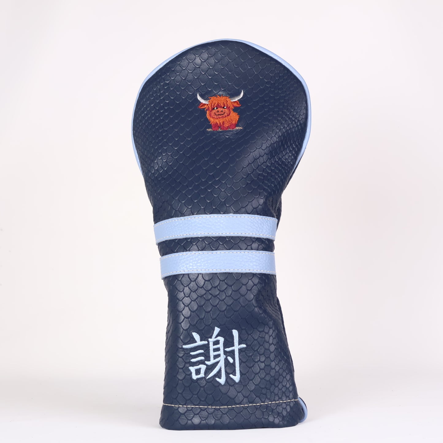 Driver Headcover: Navy Boa + Carolina Blue