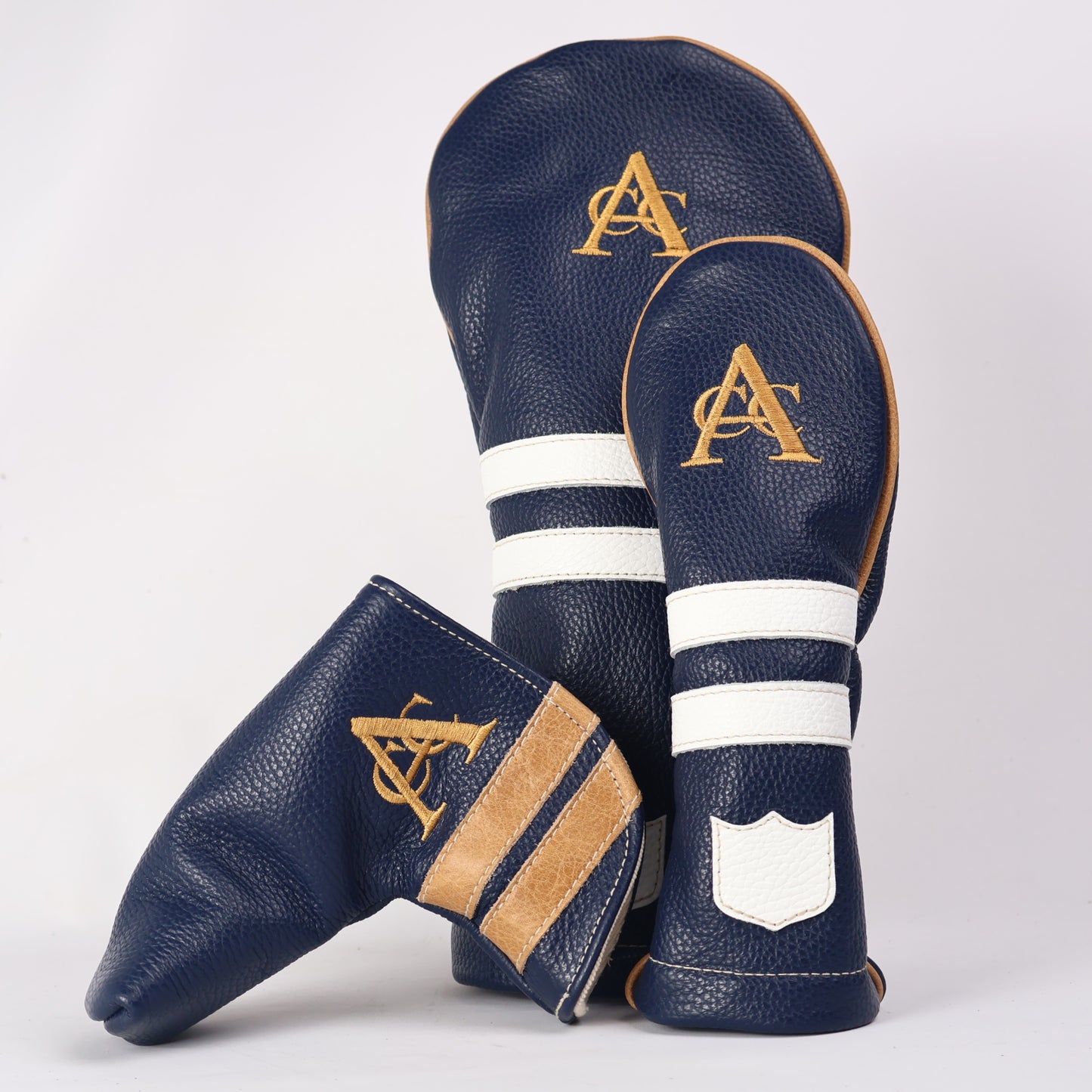 Headcover Set: Navy + Vermont Honey / Pure White