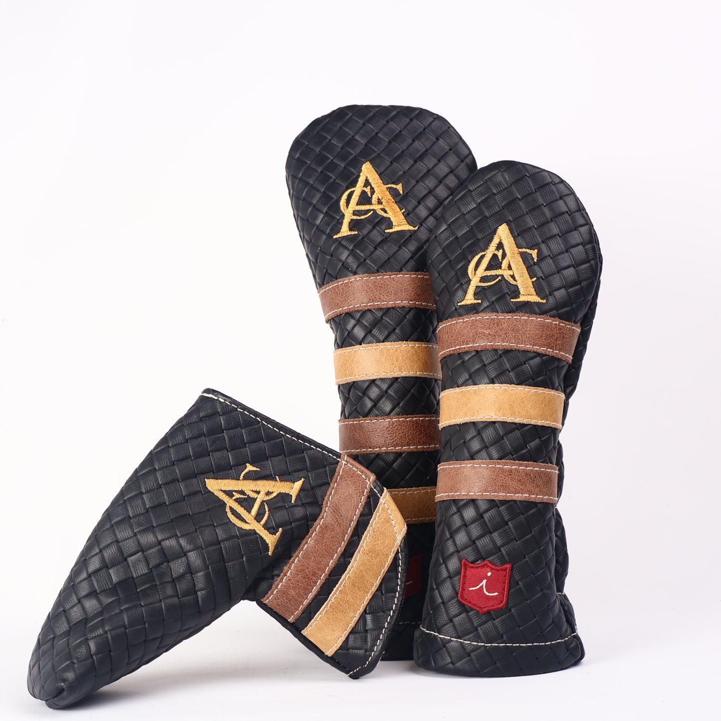 Headcover Set: Black Sassari + Tobacco Brown / Vermont Honey