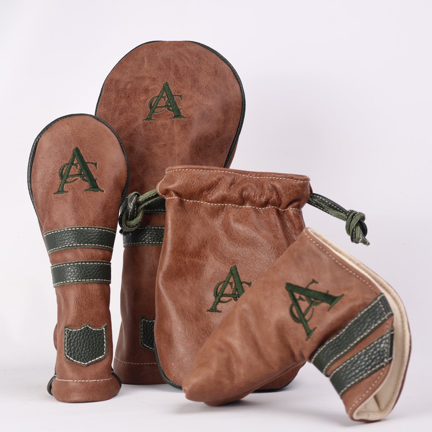 Headcover Set: Tobacco Brown + Olive