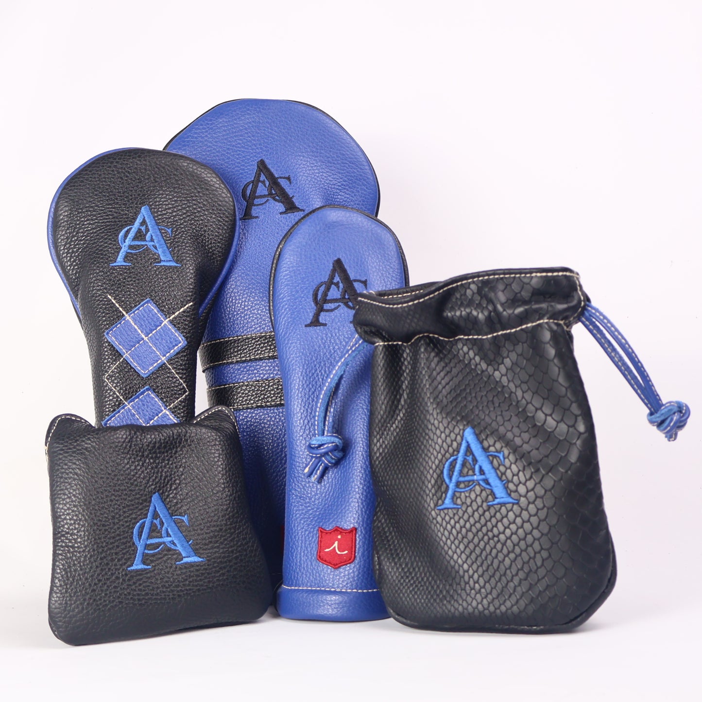 Headcover Set: True Blue + Pitch Black + Black Boa