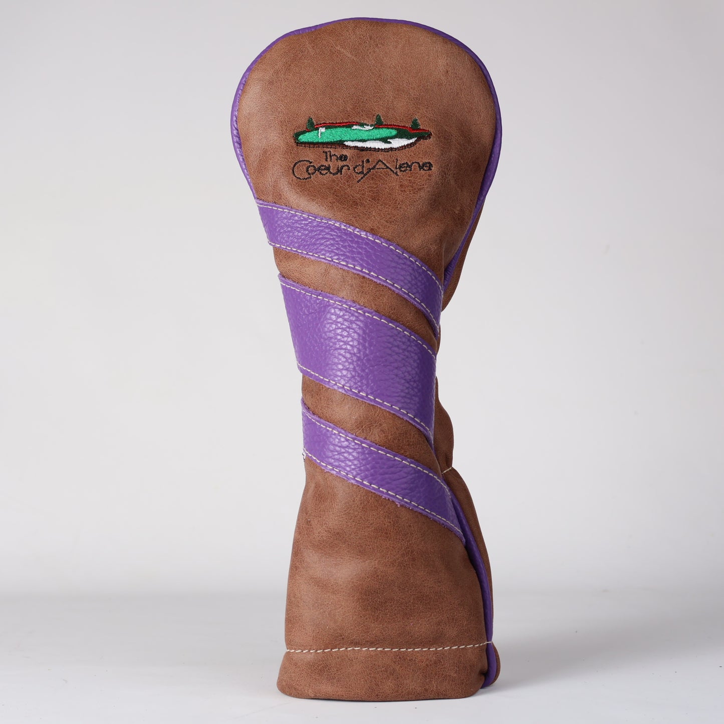 Wood Headcover: Tobacco Brown + Laker Purple