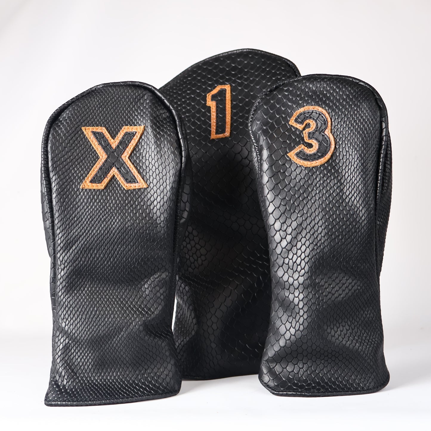 Headcover Set: Black Boa + Carmel