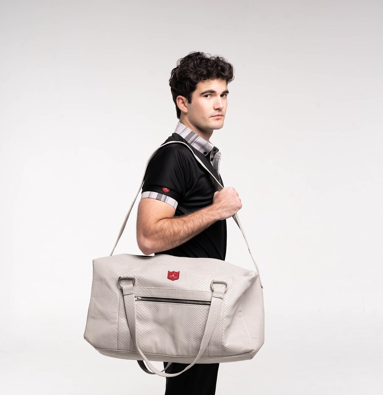 Exotic Duffel Bag: Gray Boa