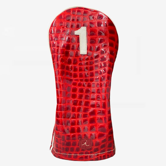 Classic Headcover: Red Patent Croc + Pure White + Pure White Piping