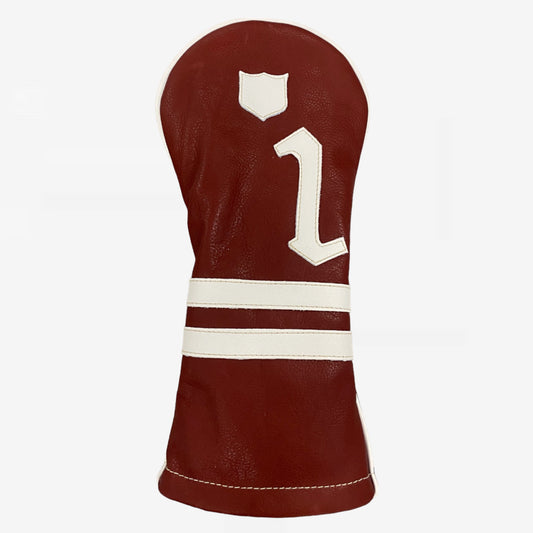 Timeless Headcover:  Oxblood + Pure White + Pure White Piping