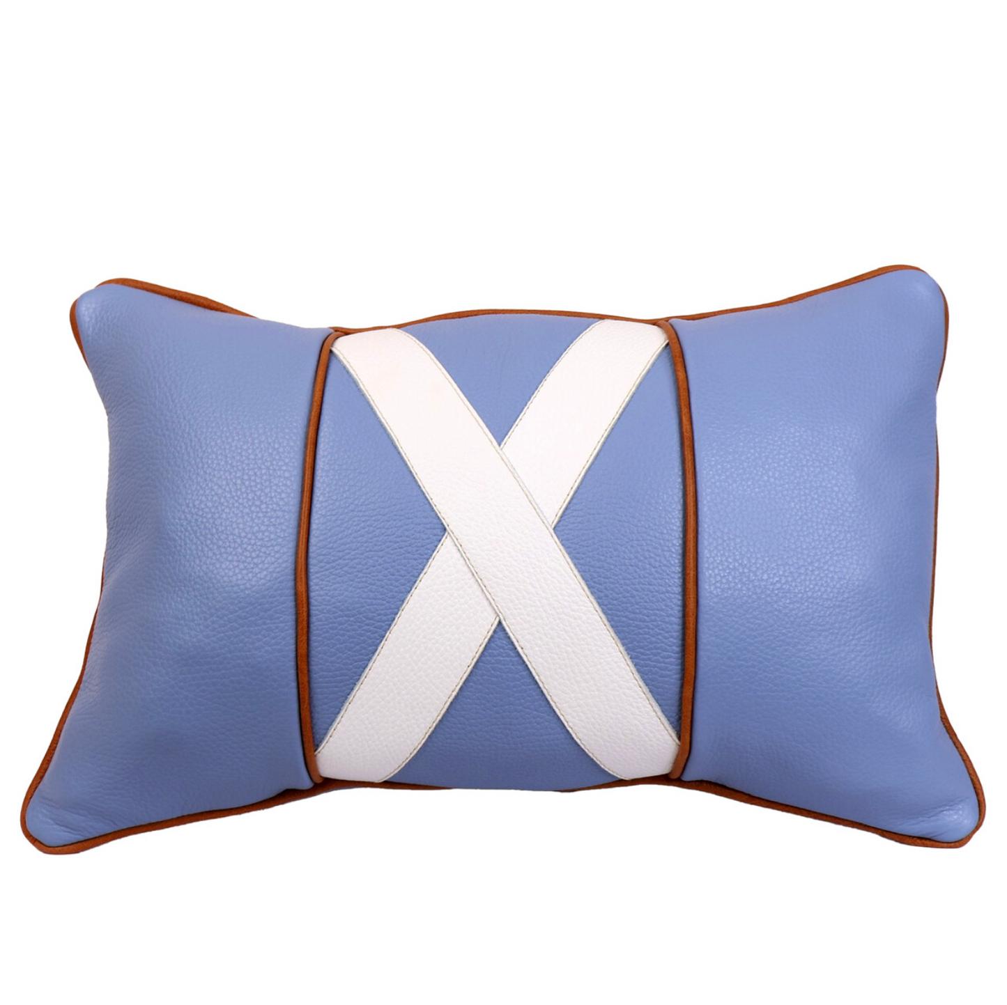 Large Volare Pillow: Carolina Blue / Pure White / Vermont Honey