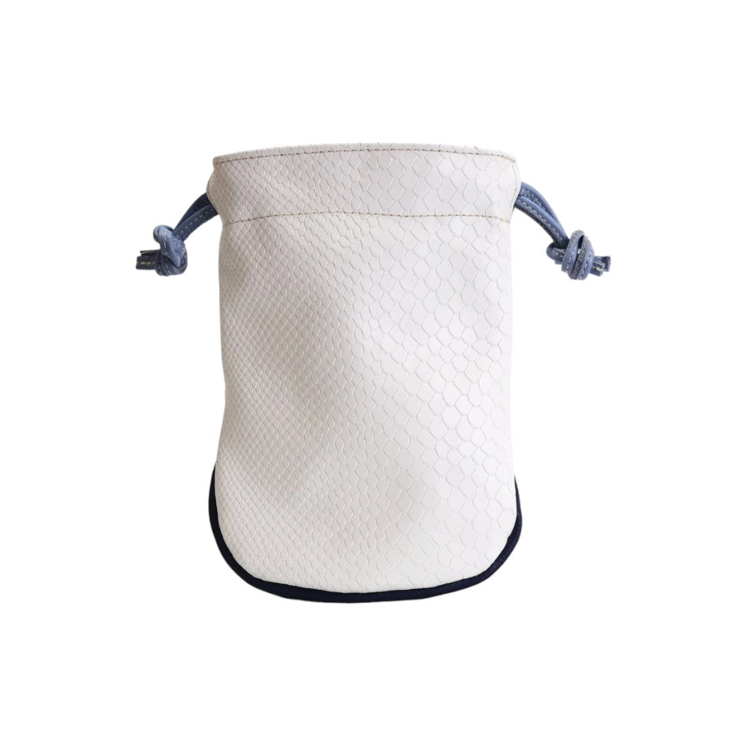 Valuables Pouch: White Boa + Navy / Carolina Blue