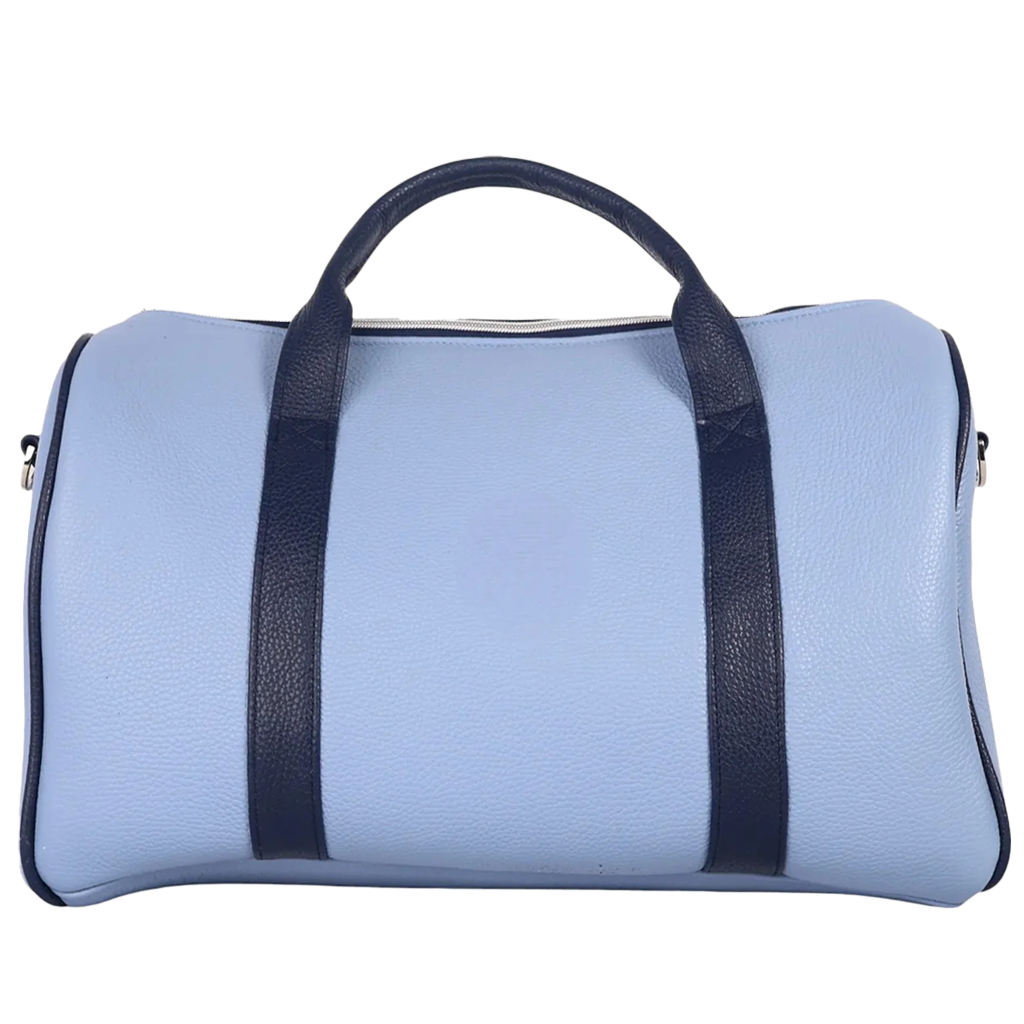 Milano Duffel Bag: Carolina Blue + Navy
