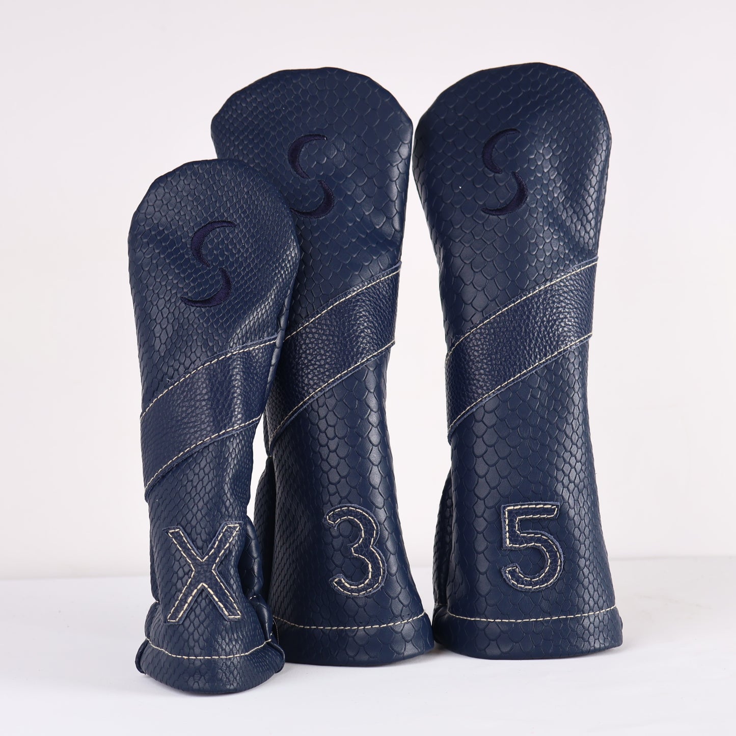 Headcover Set: Navy Boa + Navy