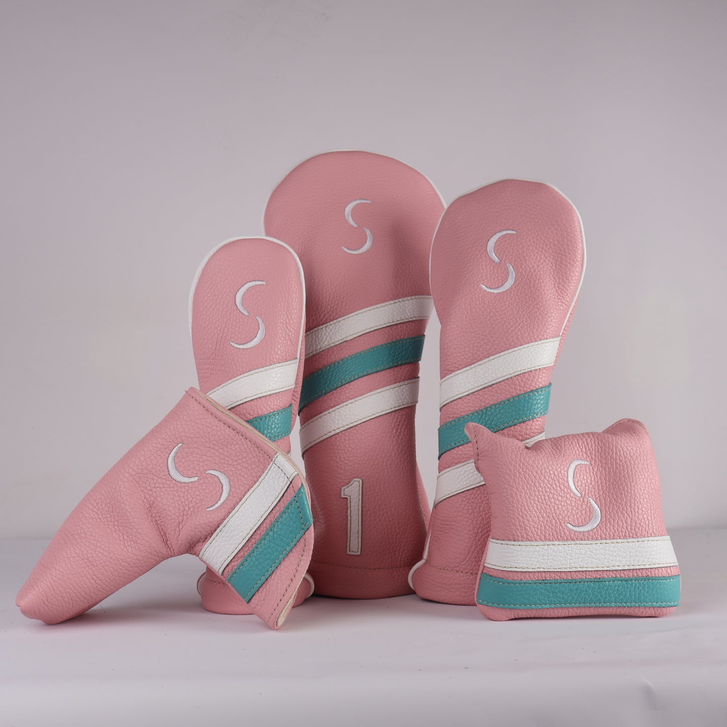 Headcover Set : Light Pink + Pure White + Tiffany