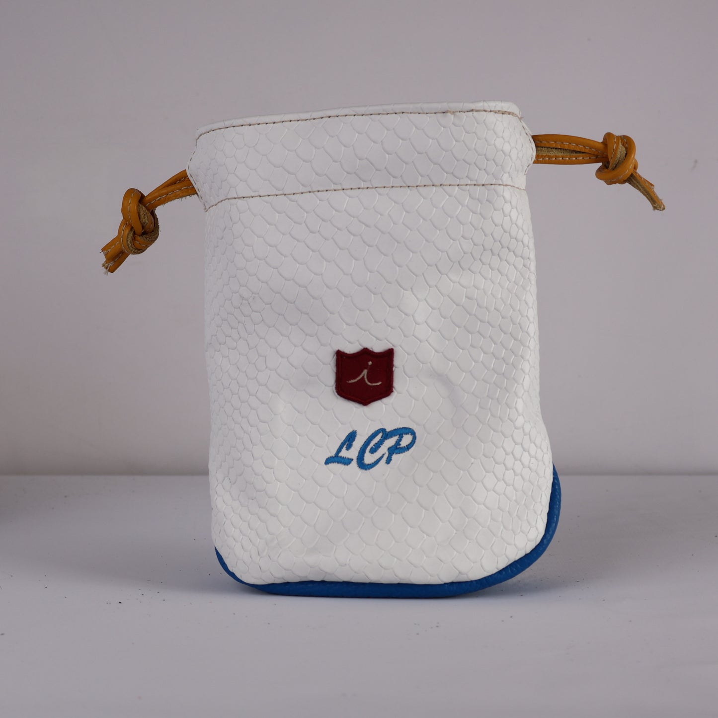 Valuables Pouch: White Boa + Briun Blue + Gold