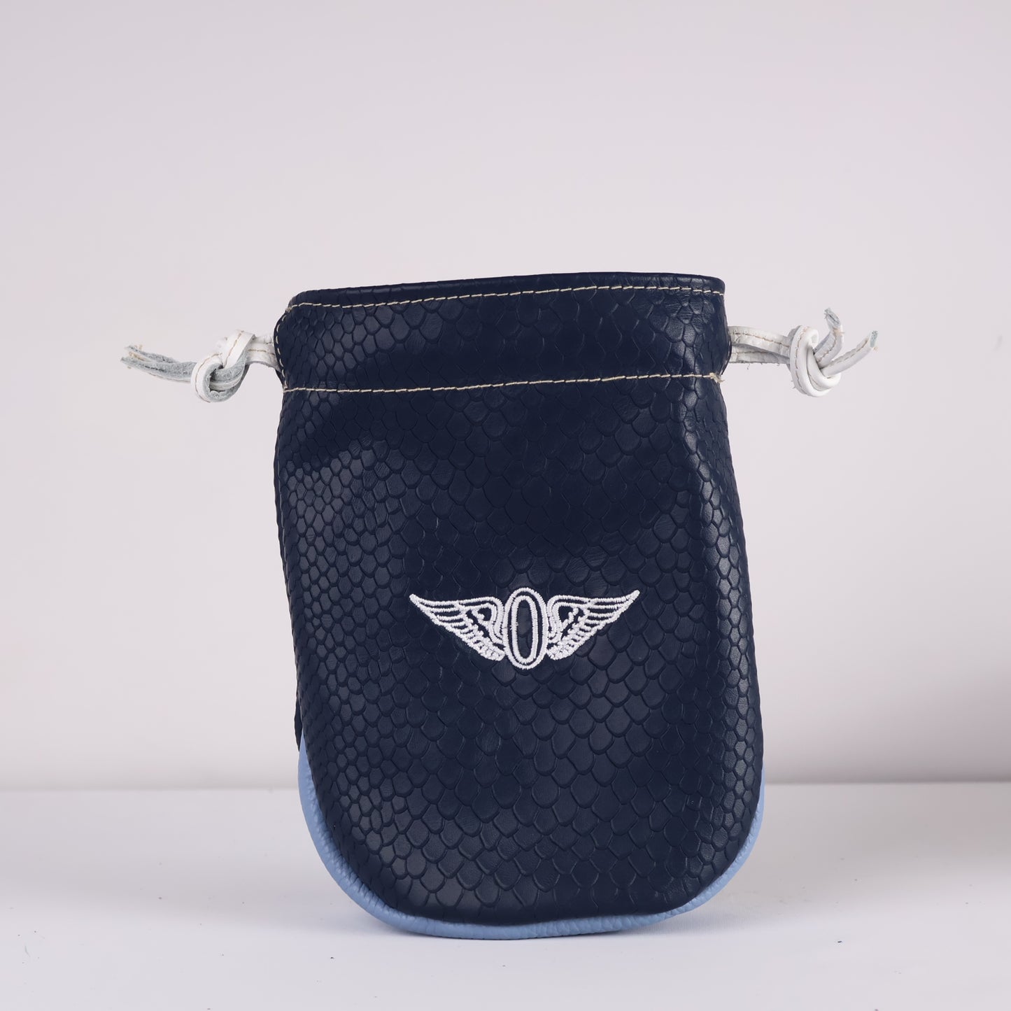 Valuables Pouch: Navy Boa + Pure White + Carolina Blue