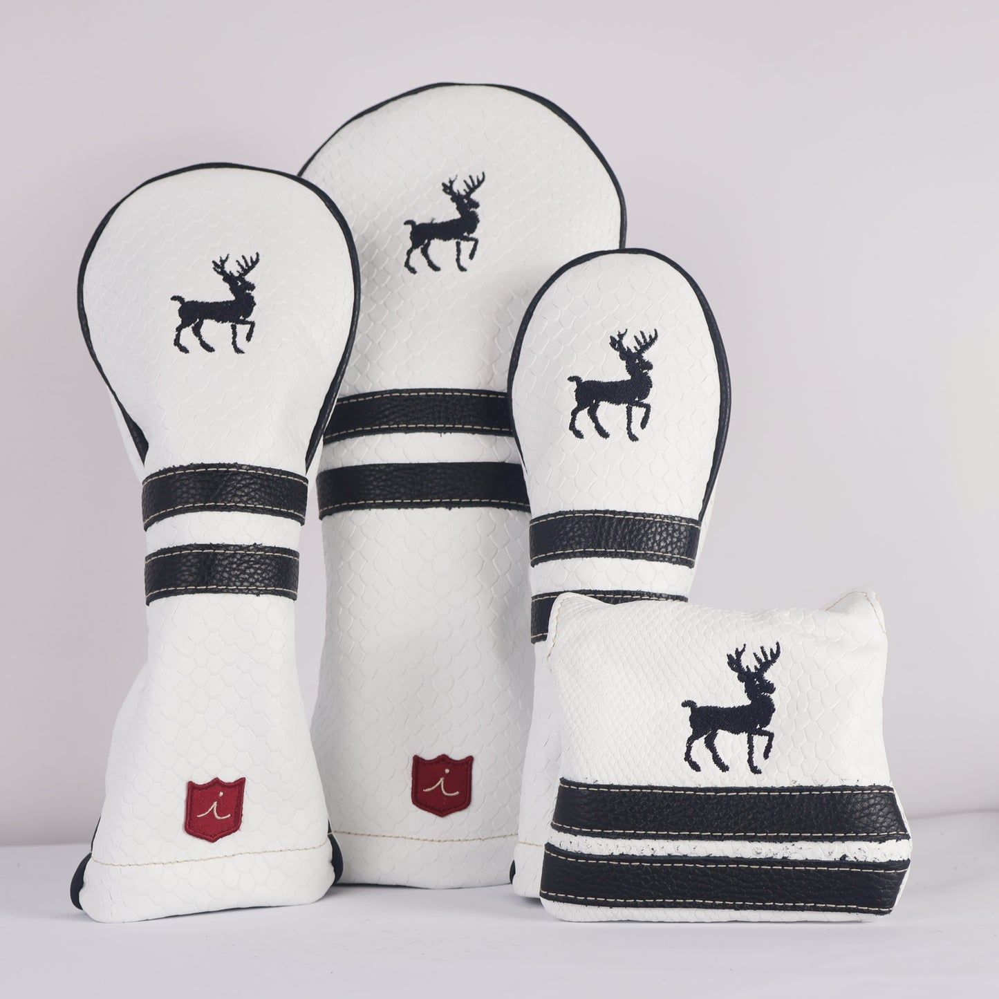 Headcover Set: White Boa + Pitch Black