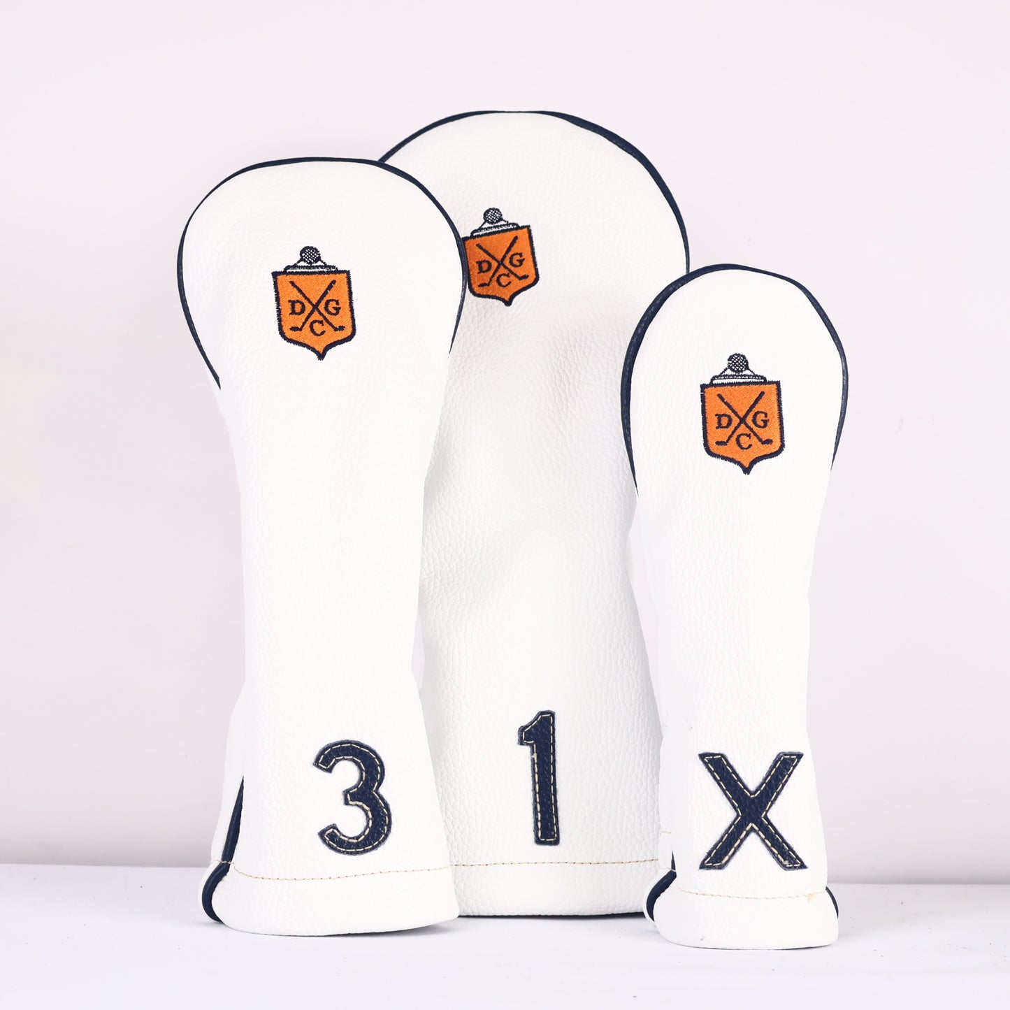 Headcover Set: Pure White + Navy