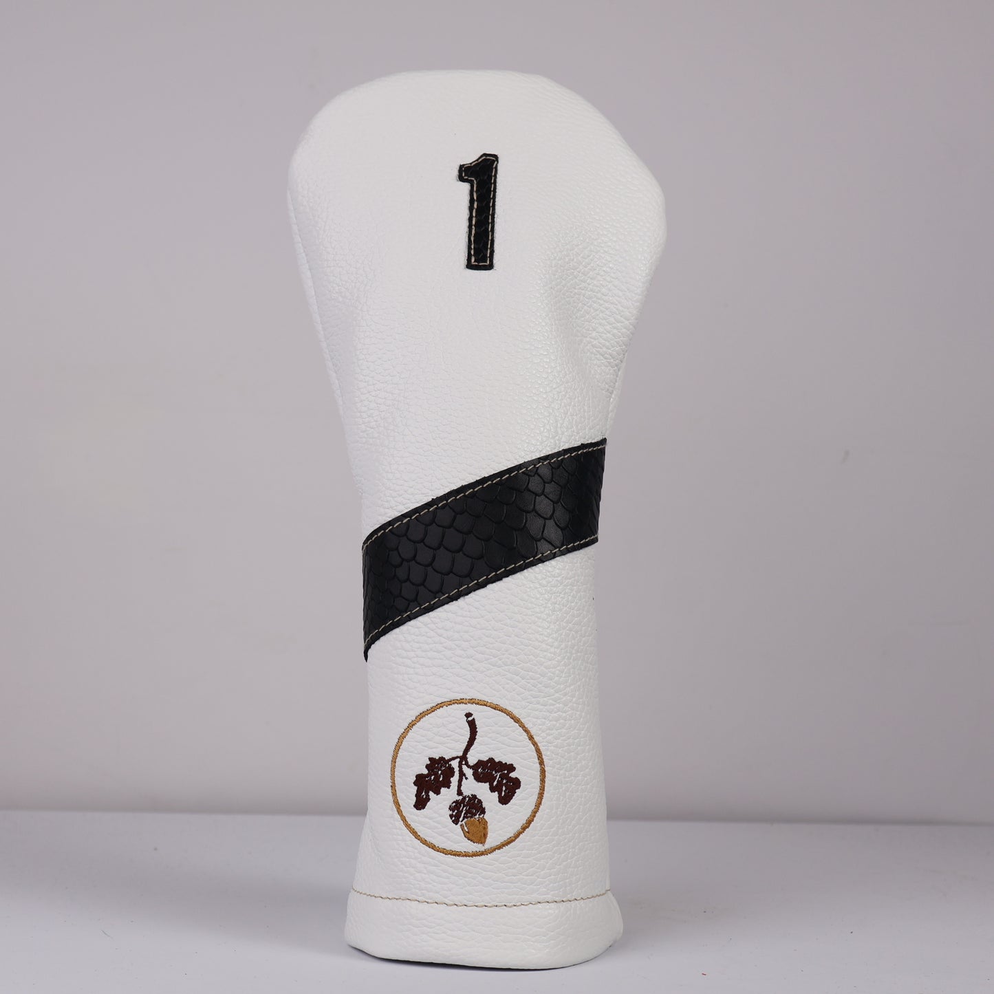 Driver Headcover: Pure White + Black Boa