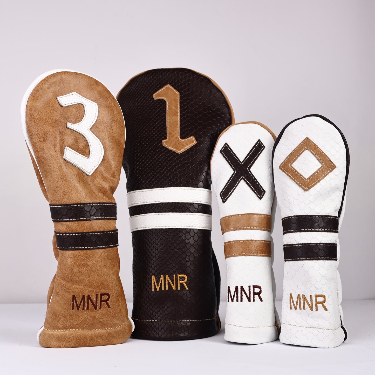 Headcover Set: Brown Boa + Vermont Honey + Pure White + White Boa