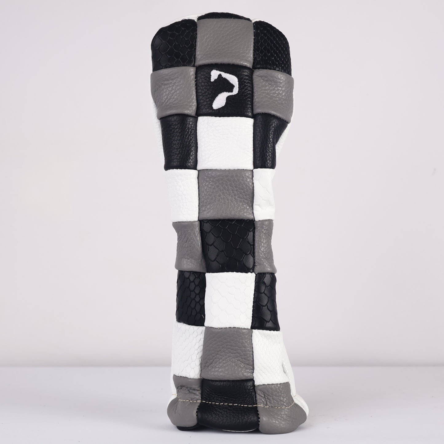 Patchwork Wood Headcover: White + Black / Gray