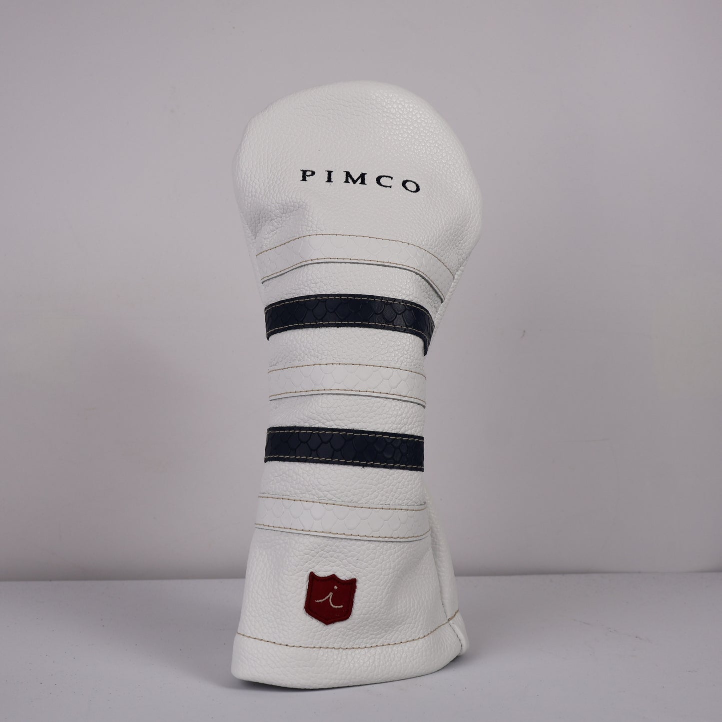 Driver Headcover: Pure White + Navy Boa