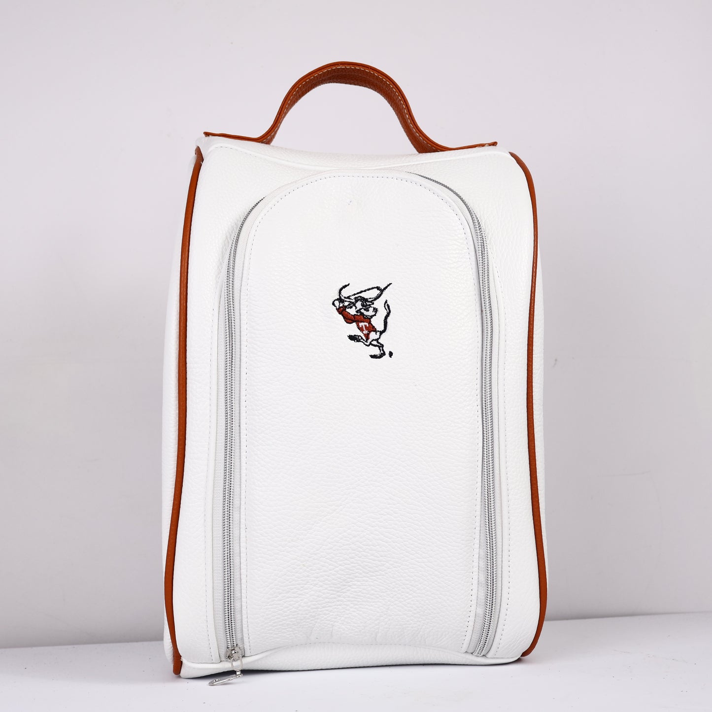 Shoe Bag: Pure White + Texas Orange