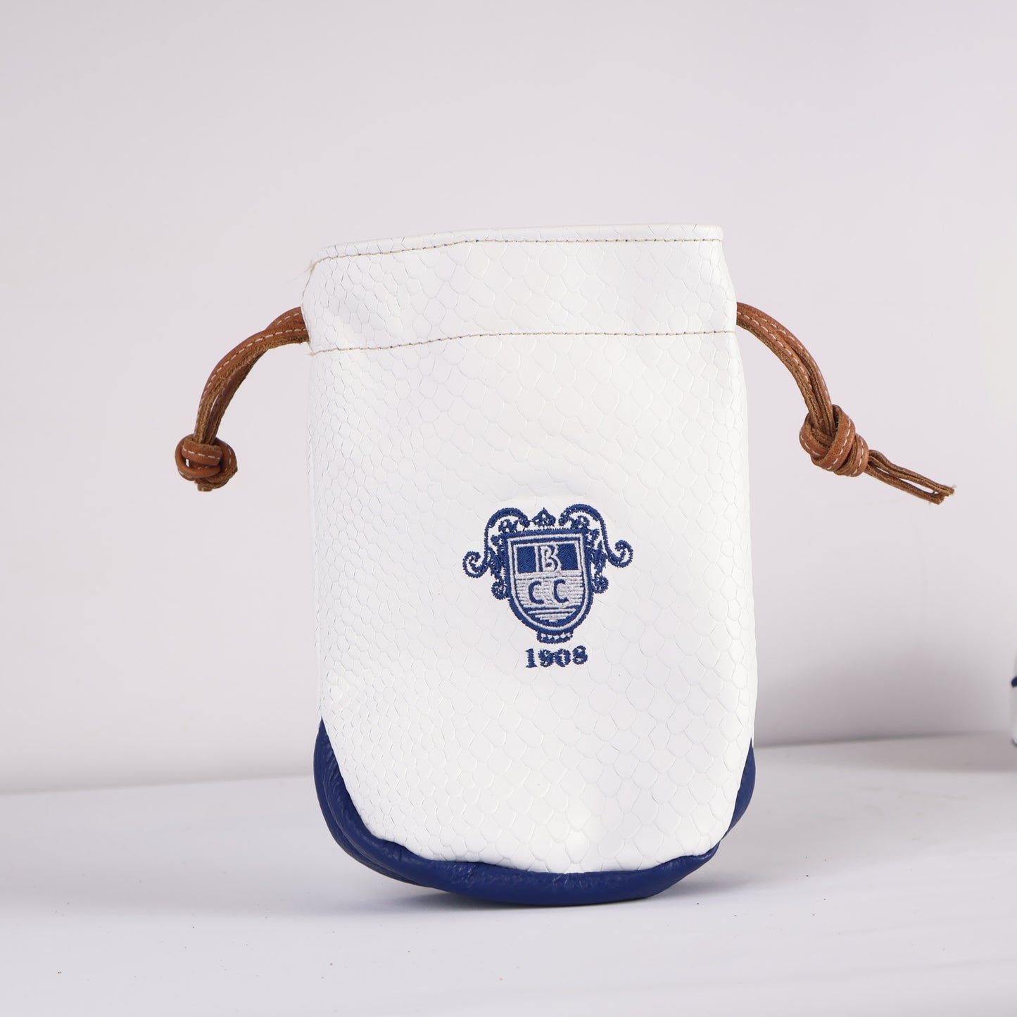 Valuables Pouch: White Boa + Carmel + True Blue