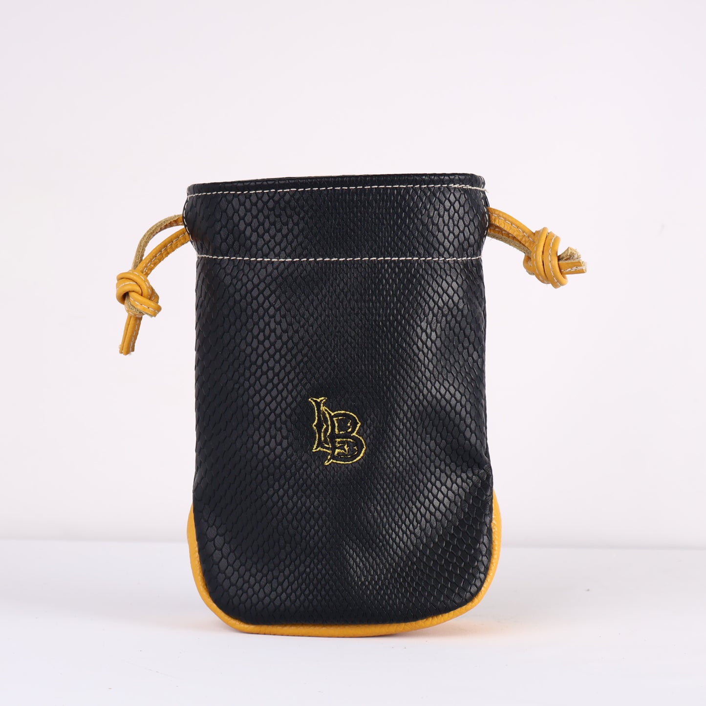 Valuables Pouch: Black Boa + Gold