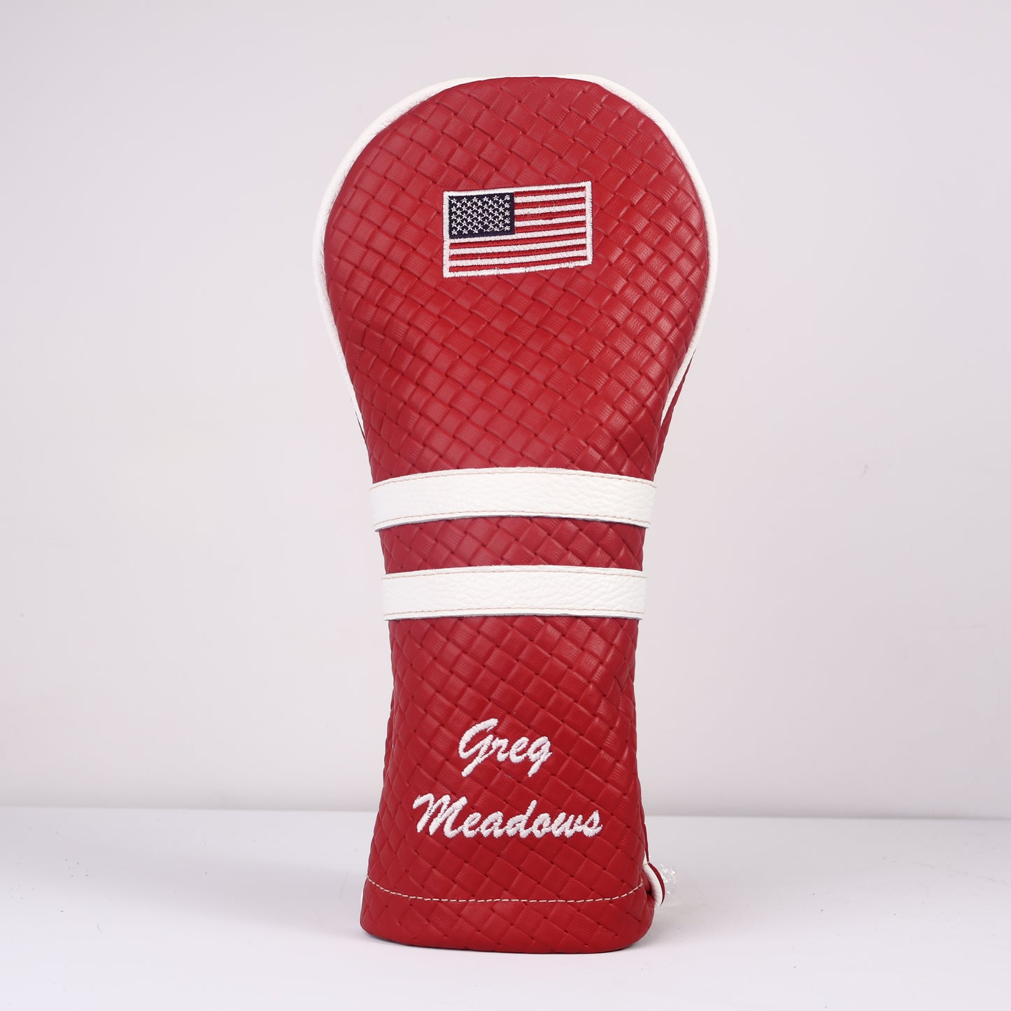 Driver Headcover: Red Sassari + Pure White