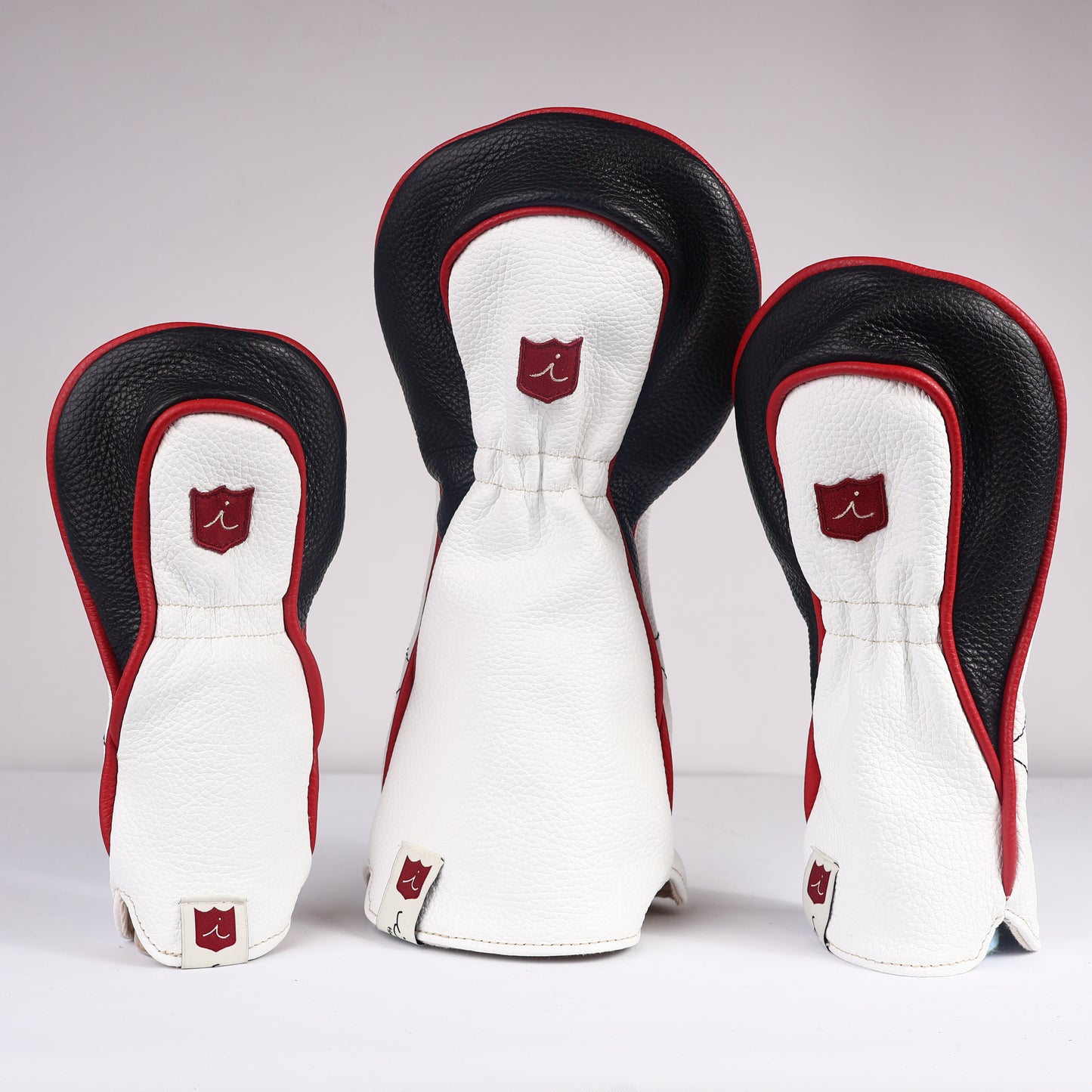 Triptych Headcover Set: Pitch Black + Pure White + Sunday Red + Black
