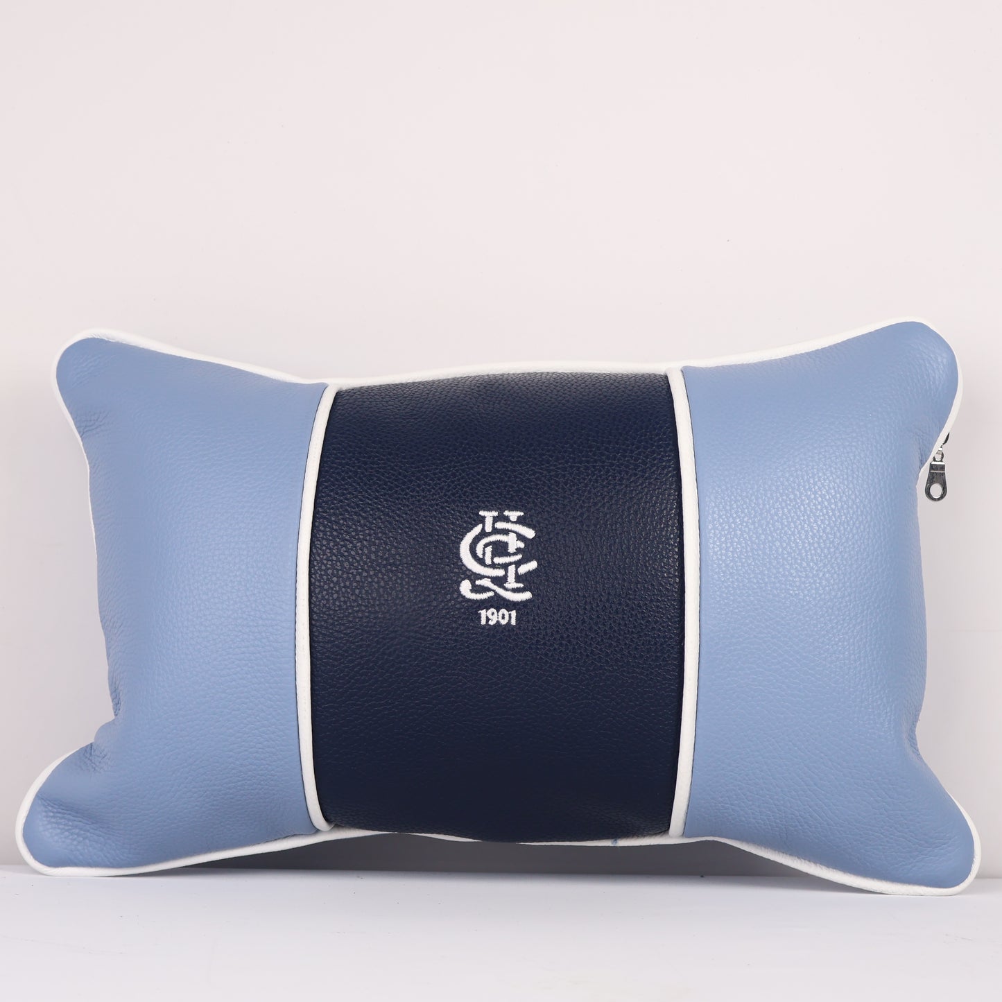 Large Volare Pillow: Carolina Blue + Navy +Pure White