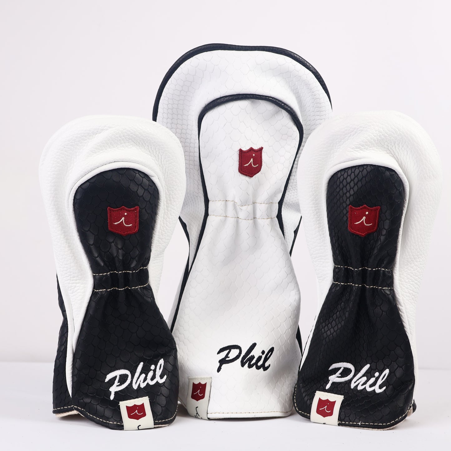 Triptych Headcover Set: White Boa + Pitch Black + Pure White + Black Boa