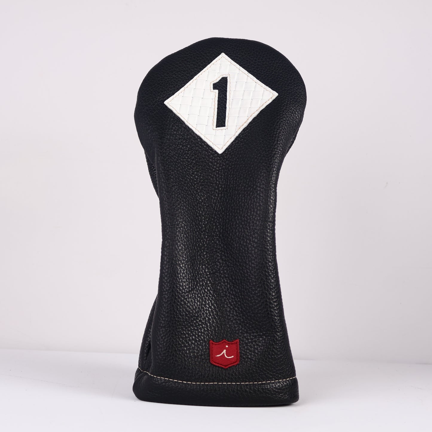 Driver Headcover: Pitch Black + White Sassari + Pitch Black