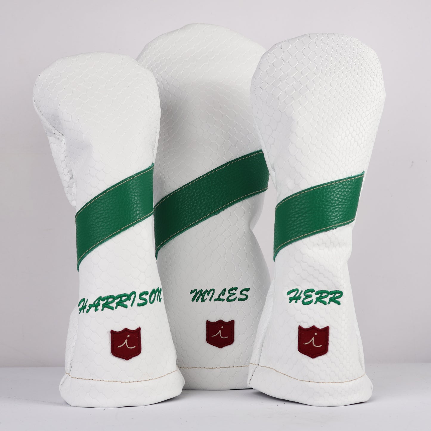 Headcover Set: White Boa + Masters Green