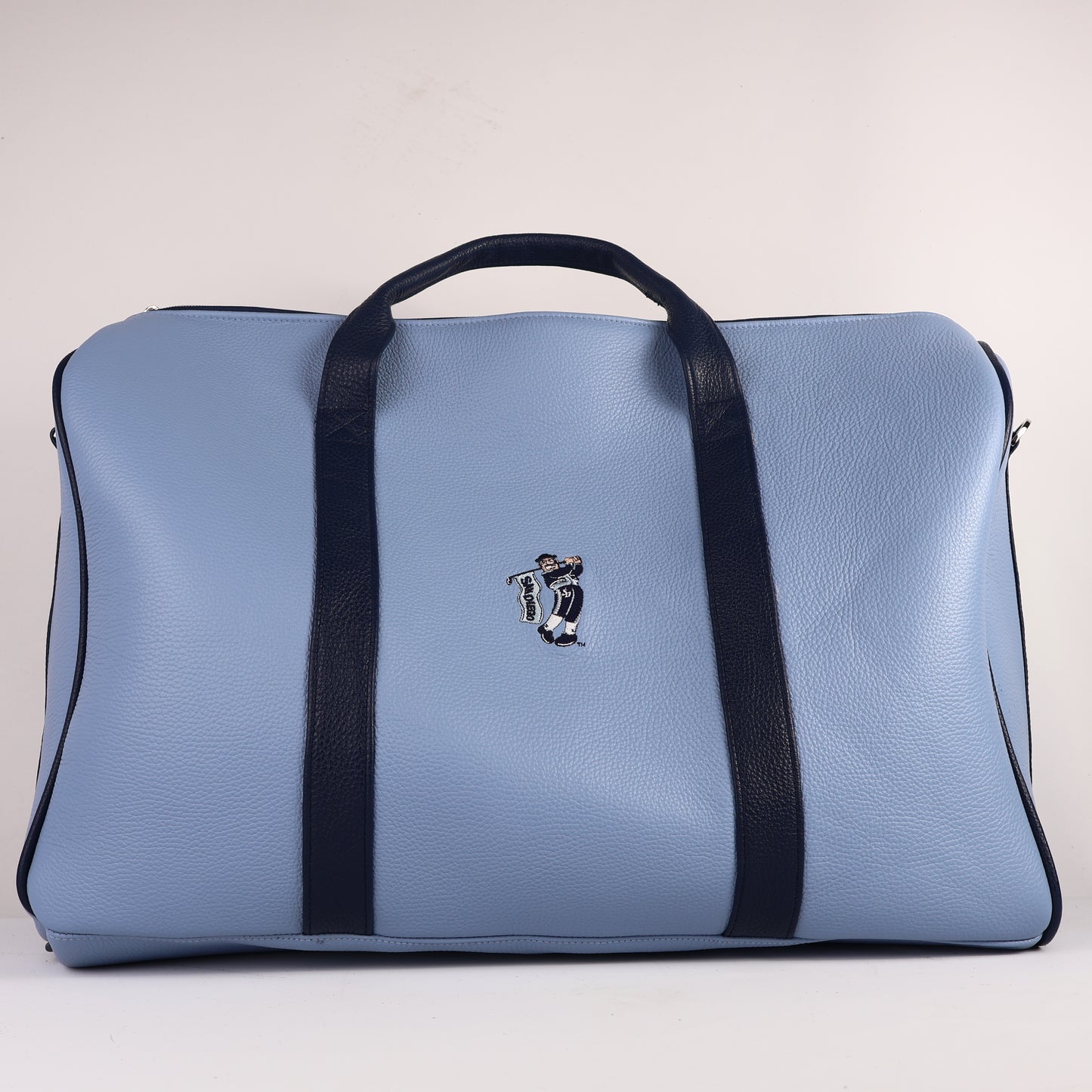 Weekender Duffel Bag: Carolina Blue + Navy