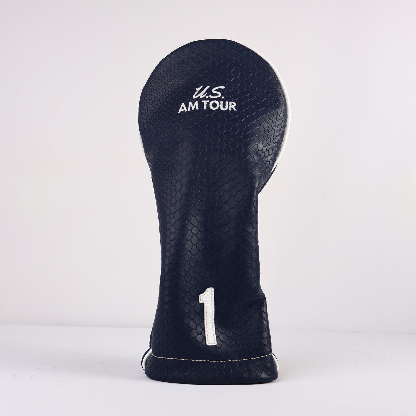 Driver Headcover: Navy Boa + Pure White