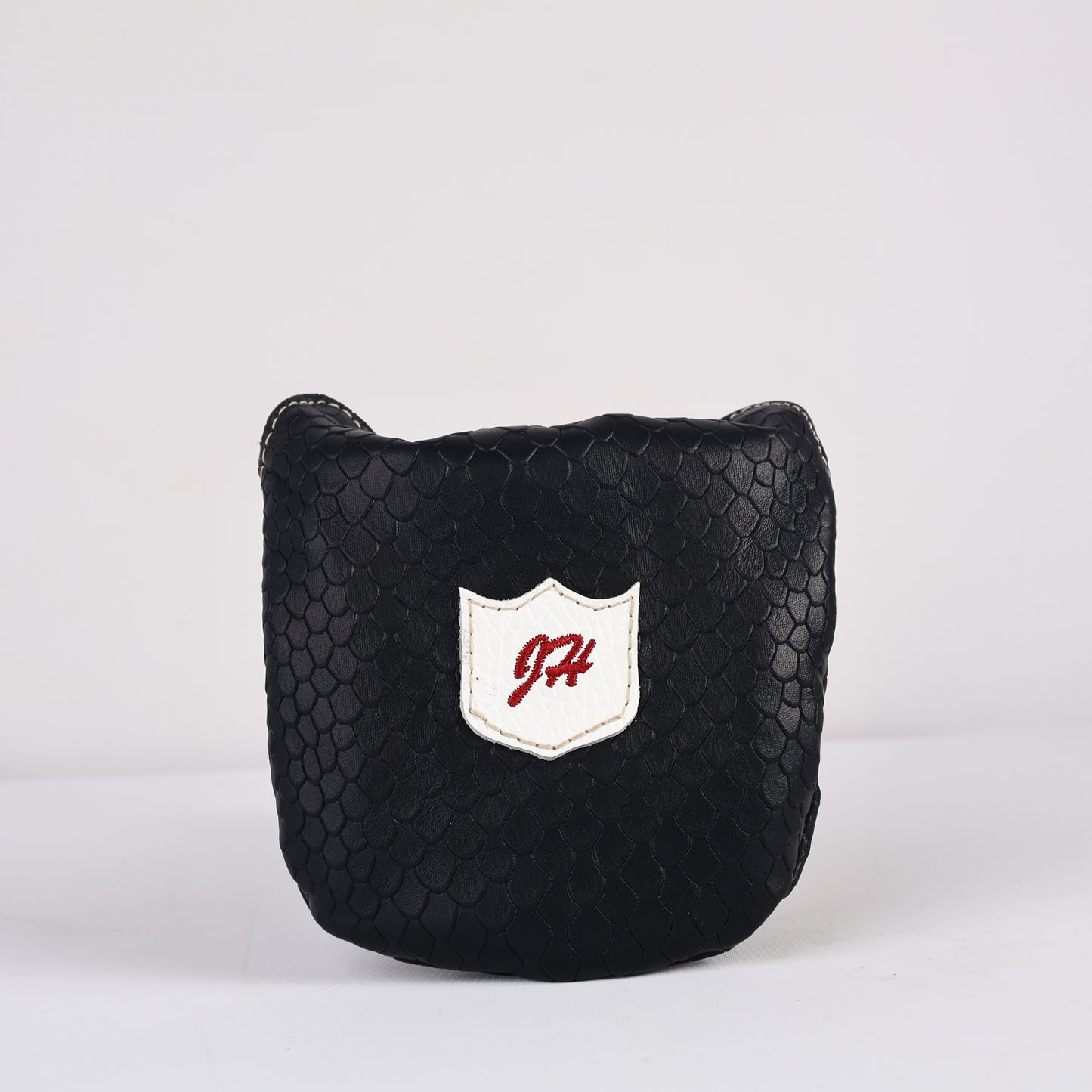 Half Mallet Headcover: Black Boa + Pure White