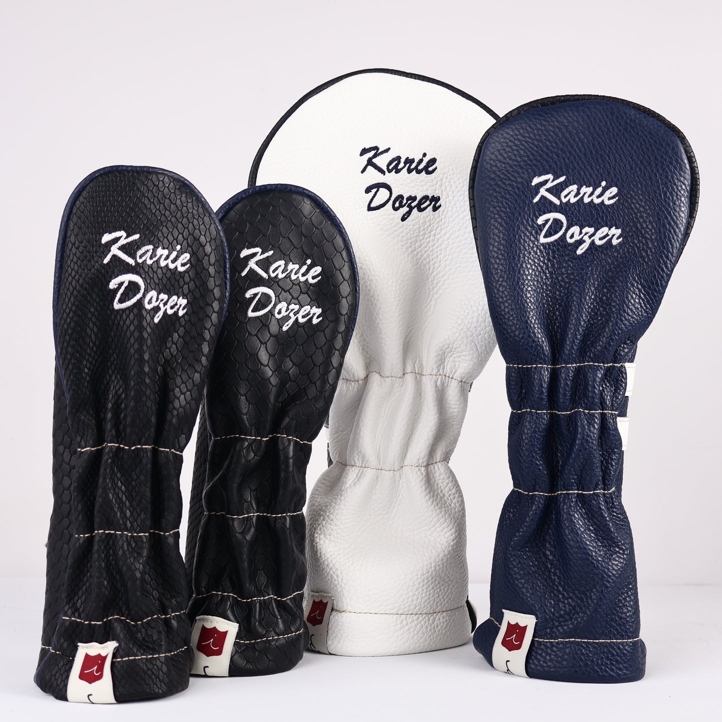 Headcover Set: Pure White + Pitch Black + Navy + Black Boa