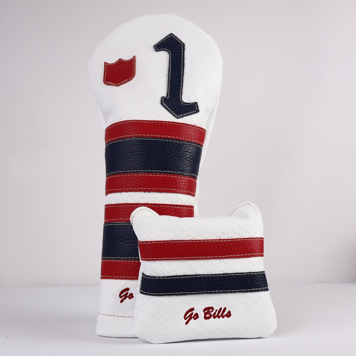 Headcover Set: White Boa + Sunday Red + Navy