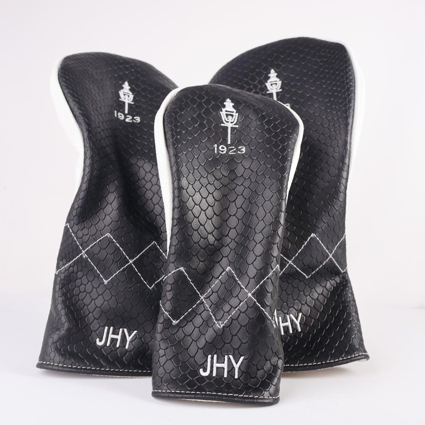 Triptych Headcover Set: Pure White + Black Boa